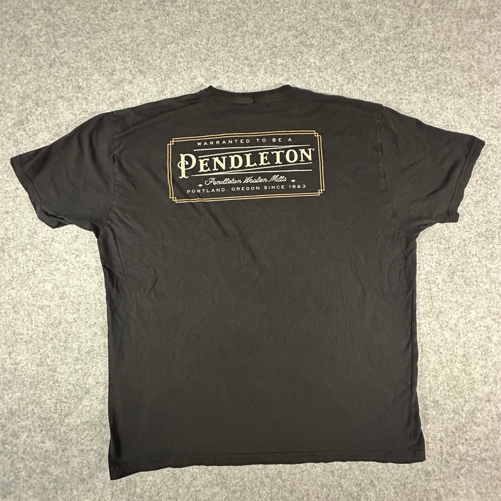 Pendleton T Shirt Mens XXL Black Graphic Logo Cotton Short Sleeve